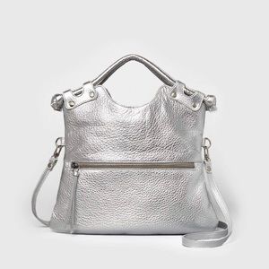 B155 Pietro Alessandro Silver Crossbody Bag